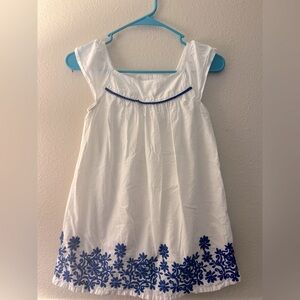 Cherokee girls white with blue flowers dress size medium